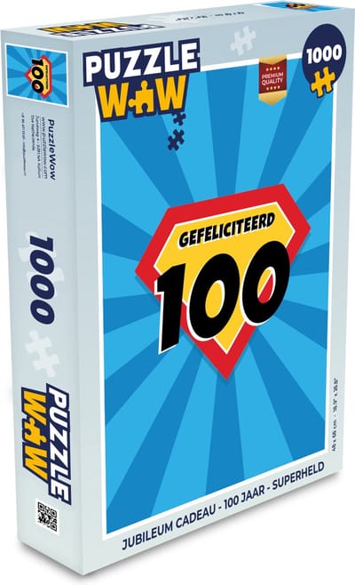 Puzzel Jubileum cadeau - 100 jaar - Superheld - Legpuzzel - Puzzel 1000 stukjes volwassenen