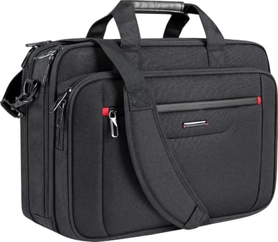 VANKEAN Laptoptas - Heren - Dames - 17,3 inch - Uitbreidbaar - Waterbestendig - Schoudertas - Computertas voor Reizen - Zaken - School - Zwart - Prachtig Design - Stenberi