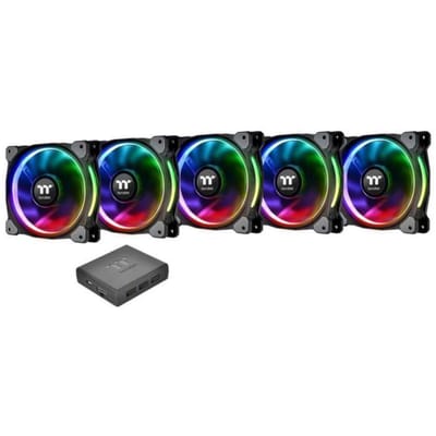 PC-ventilator Thermaltake 5 stuk(s) RIING PLUS 14 LED RGB (b x h x d) 140 x 140 x 25 mm