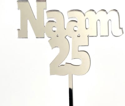 Cake topper | Taartdecoratie | Taart topper | gepersonaliseerd | naam | leeftijd | stoer| hxb 14x14 cm incl stokjes