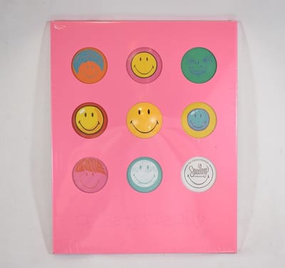 Smiley - fotolijst - familie - My Happy Family - roze - plaats voor 8 kleine foto's - kinderen - kinderkamer - 20.5 x 25.5 cm - fotogrote Ø 4 cm