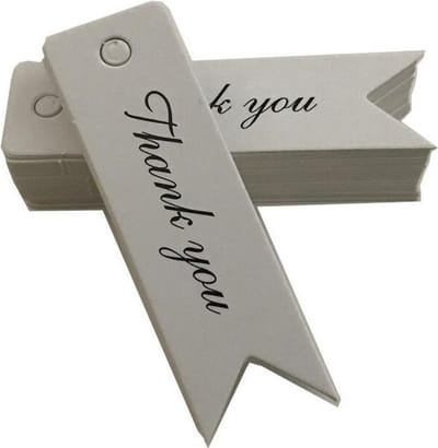 WiseGoods - Thank You Kaartjes - Cadeau Kaartjes - Kleding Tags - Kleding Labels - Bedankt Kaartjes - 100 Stuks - Wit