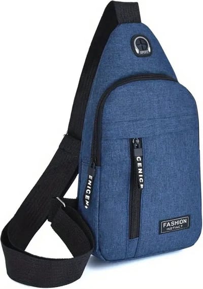 Crossbody Tas Heren I Schoudertas I Heuptas I Sling Bag I Met Hoofdtelefoon Kabel Opening I Anti Diefstal I Waterafstotend I Blauw