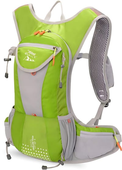 CarryQuest® - Hydratatie Fietsrugzak - Ultralichte Polyester Hardlooprugzak - Waterdicht - Reflecterende Details - Rugventilatie - Drinksysteemvoorbereiding - 48x22x22 cm - Groen