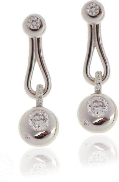 Orphelia  ZO-5857 - Oorhangers - Zilver 925 - Zirkonia - 3.5 cm