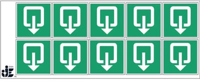 Uitgang pictogram sticker | 5 x 5 cm - 10 stuks per vel