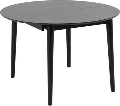Eetkamertafel Gradje Rond Eiken Zwart Uitschuifbaar - Giga Living