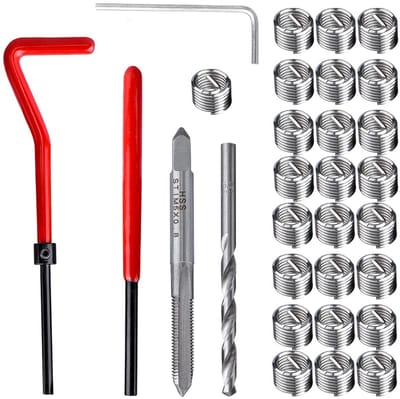 Dailygoods- Schroefdraadreparatieset 30 Stuks - M5 x 0,8 mm - Draad Inzetset - Handgereedschapset - Reparatie Tool Kit - Compatibel met Helicoil - Draadversterkingsset