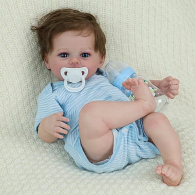 Realistische Reborn Baby Pop Jongen 46 cm met Zachte Stoffen Lichaam Cadeau