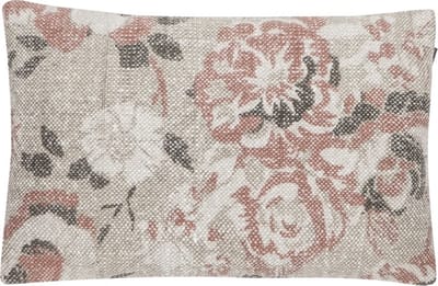 Vintage Flower Soft Roze Kussen | 40 X 60 | Sierkussen Voor Woonkamer Of Slaapkamer