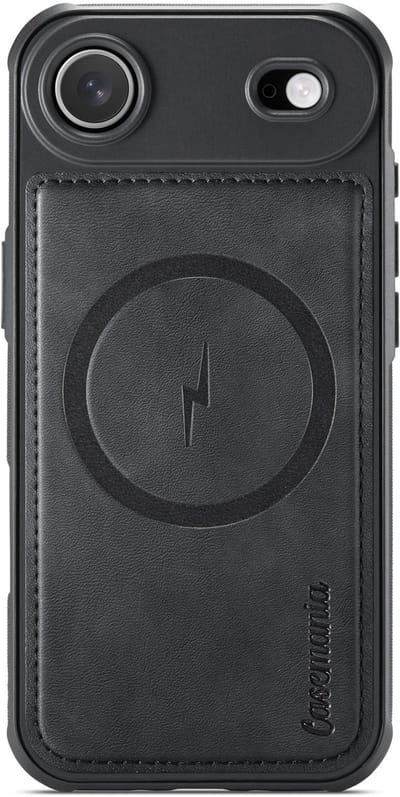 Casemania Hoesje Geschikt voor Apple iPhone Air - Charcoal Gray - Magnetische Telefoonhoesje Compatibel met MagSafe - Kunstleer Back Cover met Anti-Slip Grip Randen
