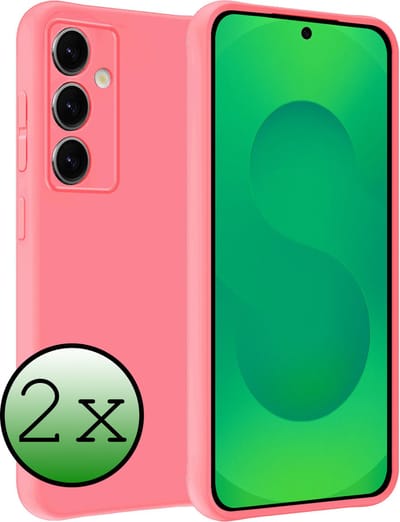 Hoesje 2 Stuks - Geschikt voor Samsung Galaxy S25 - Sterk & Shockproof - Case Siliconen - Back Cover - Telefoon Hoes - Licht Roze
