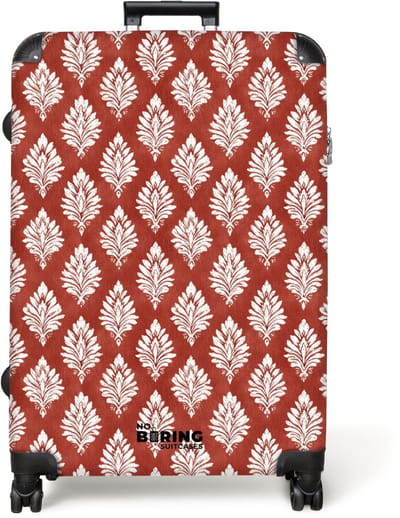 NoBoringSuitcases.com® - Koffer groot - Reiskoffer lichtgewicht - Barok print rood - Rolkoffer met 4 wielen - Grote trolley XL - 98 liter bagage