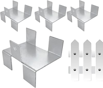 Vlonderbeugels - Paneelbevestiging - Hekken Monteren - Anti-Rammel Ontwerp - 4 Stuks - Zwart