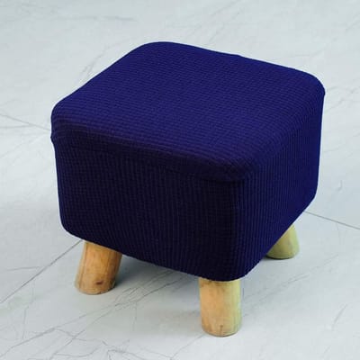 Anti-slip Voetenbank Overtrek Vierkant | Elastische Hoes voor Voetenbankje (25-33cm) | Wasbaar