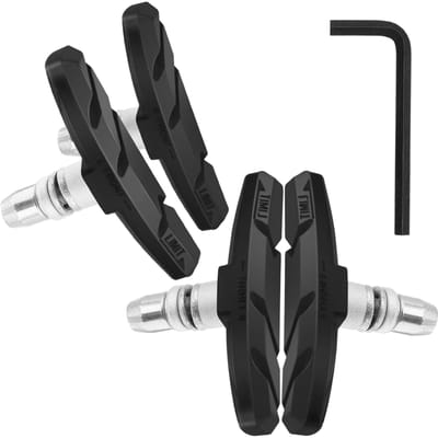 FEELCAT Fietsremblokken Stil en Duurzaam voor Mountainbikes 70 mm Links en Rechts Apart Ontwerp met Inbussleutel Standaard Editie black