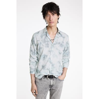 John Varvatos Multi Button Slim Fit Shirt Vapor Size: XS | Casual Shirts Outlet | Heren | Grijs