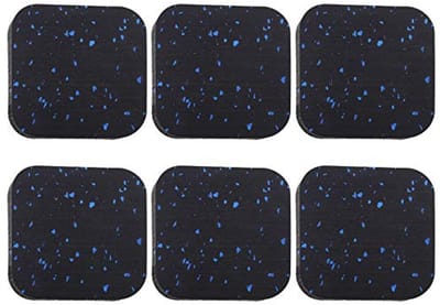 6 Stuks Loopband Matten Hoogwaardig Zwart Blauw Dots Antivibratie Geluidsisolatie