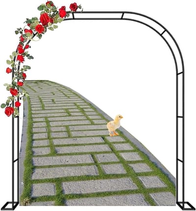 Rozenboog Metaal - Tuinboog Klimhulp - Planten Versieren - Versterkte Stevige Buizen - B300 x H220cm - Zwart