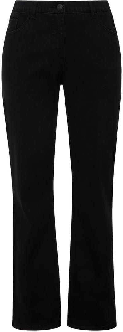 Ulla Popken - Dames - Jeans Mandy recht 5-pocketmodel comfortabele tailleband - Klassiek zwart - Maat 22