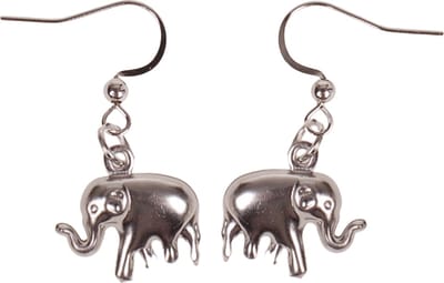 Oorbellen met Hangertje Olifant zilverkleurig 1,5cm