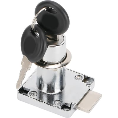 Ensemble de 3 pièces Serrure de tiroir de bureau avec clés Accessoire de quincaillerie pour serrure de porte d'armoire de bureau black