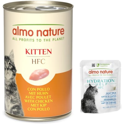 24 x 140 g Almo Nature HFC Kattenvoer - Kitten Kip - Voordeelpakket