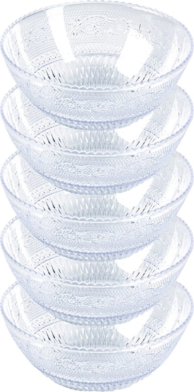 PlasticForte Schaaltje - kristal stijl - kommetje - 10x - kunststof - D13,5 x H5 cm
