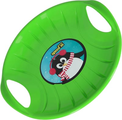 KOTARBAU® Glijschotel, Sneeuwschijf, Kunststof, 60 cm, Groen, Sneeuw Slee, met Handgrepen, voor Kinderen en Volwassenen, Schotel Slee Plastic, Bobsleeën, Sneeuwglijder, Duurzaam