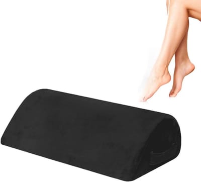 Voetsteun onder bureau - Ergonomische kruk - Voeten ondersteunen - Traagschuim vulling - 44 x 26 x 13 cm - Grijs