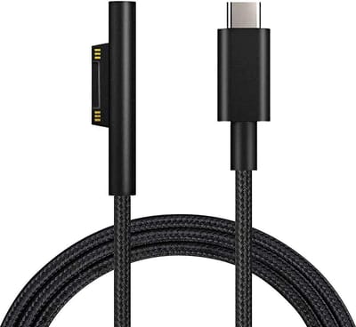 NÖRDIC SURF-105 USB-C oplaadkabel - Geschikt voor Microsoft Surface - 15V3A - 45W - 1m - Zwart