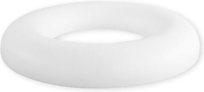 Piepschuim ring/krans - plat - wit - 35 cm - styropor - hobby figuren - DIY - materialen - knutselen