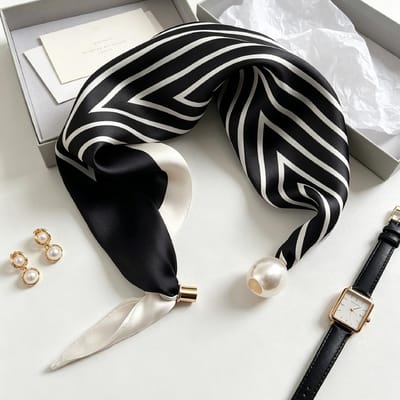 Elegante Chique Parelstreep Sjaals Damesmode Handige Magnetische Gesp Sjaal Parelstaart Artistiek Accessoire Nekwarmer Sjaals One Size black