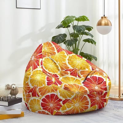 Zitzakhoes - Zitkussenhoes Luie Bank - Ontspannen Zitten - Machinewasbaar Katoen Linnen - 80x90cm - Grapefruit