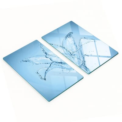 Multifunctionele decoratieve glazen keukenplanken met waterbloemenmotief, 2x30x52 cm