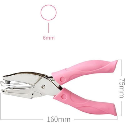 Kleine Enkelgatspunch Comfortabel Handvat Compact Lichtgewicht Handheld Gatensnijder voor Thuis 6mm Big Round Hole pink