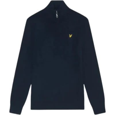Lyle & Scott Cotton Merino Quarter Zip Jumper Truien & Vesten Heren - Sweater - Hoodie - Vest- Donkerblauw - Maat S