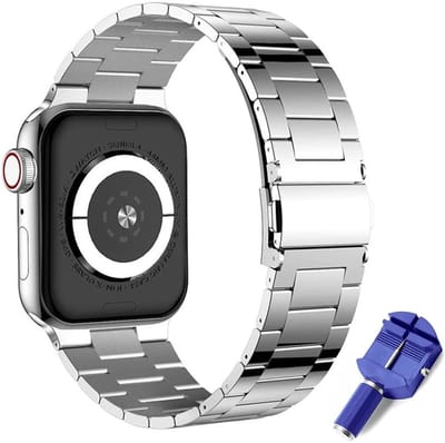 Stalen Vervangband voor Apple Watch 42mm 44mm 45mm 49mm - Duurzaam, Verstelbaar en Elegant Horlogebandje voor Series Ultra/8/7/6/SE/5/4/3/2/1