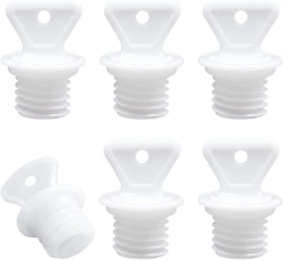 Vervangingskapjes voor warmwaterzakken - 6 stuks warmwaterkruiksluitingen, duurzame en veilige stekkers, wit