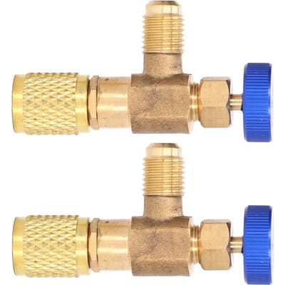 2 STuks Koelklep Airconditioning Koelmiddel Regelklep Fluoride Laadadapter voor R22 R404 R407 1 4SAE