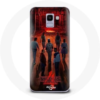 Hoesje voor Samsung Galaxy J6 2018 Stranger Things Poster Crews Fan Art Seizoen 4