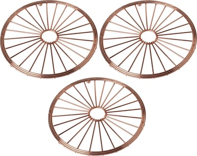 Cosy & Trendy ronde pannen onderzetters van metaal - Set van 2x stuks - koper/rose - Dia 20 cm - Onderzetters voor ovenschalen en kookpannen