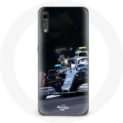 Hoesje voor Huawei p20 Formule 1 Valtteri Bottas F1 Racing Driver Zwart zwart