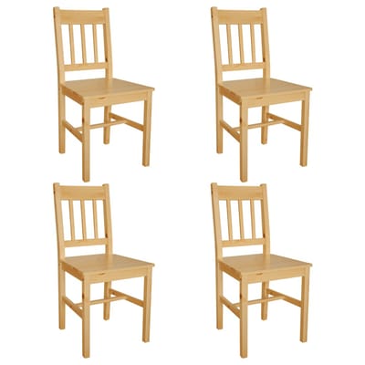 vidaXL - Eetkamerstoelen - 4 - st - grenenhout