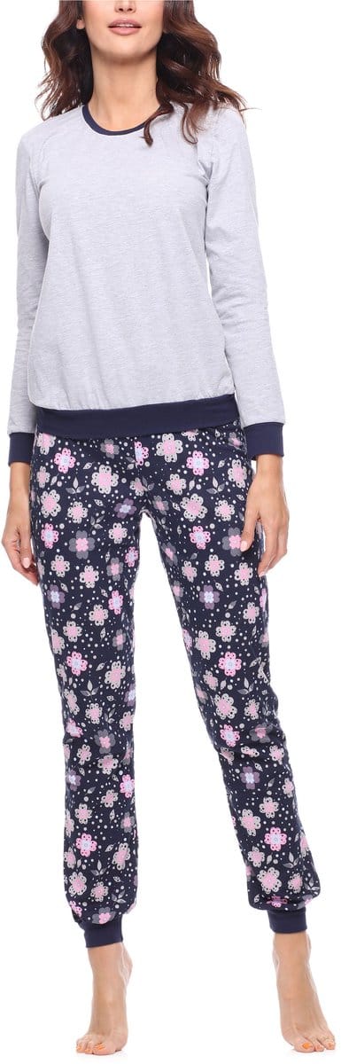 Merry Style – Damespyjama – Tweedelig – Lang - Melange/bloemen – XXL - Kleurrijk met Patroon - MS-MS10-268-PJ