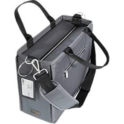 Laptoptas Sigel Desk Sharing Bag Premium M, voor laptops tot 15,4″, 2 grote en 5 kleine vakken, handgrepen, schouderriem, RPET, donkergrijs