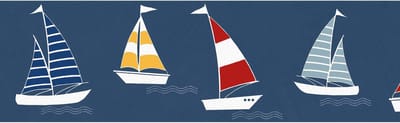 Grafisch behang Profhome 403757-GU zelfklevende behangrand licht gestructureerd met grafisch patroon mat blauw rood geel wit 0,75 m2