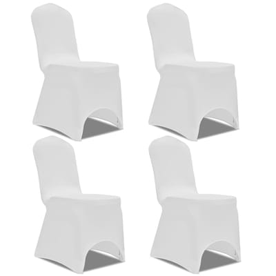 vidaXL - Stoelhoes - stretch - 4 - stuks - wit