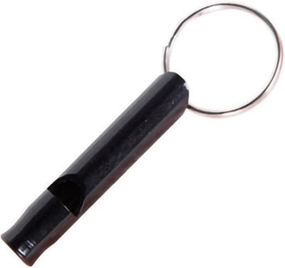 Sleutelhanger met fluitje - Zwart