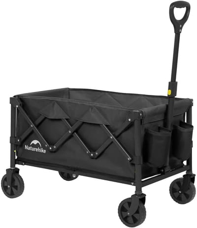 Naturehike mini opvouwbare bolderkar - 110 L - 120 kg draagvermogen - 6 kg lichtgewicht - scheurvast Oxford bekleding & stalen frame - 360° zwenkwielen - inklapbaar met telescoophandvat